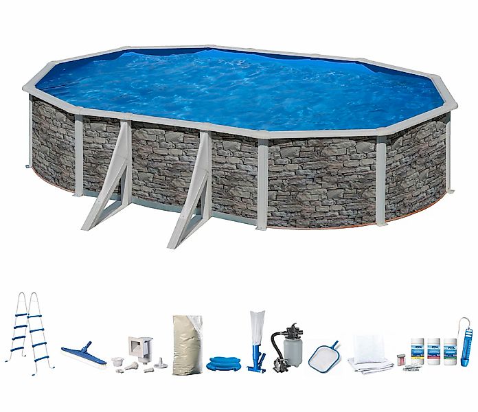 my POOL BWT Ovalpool in moderner Steinoptik, Höhe 132 cm, verschiedene Größ günstig online kaufen