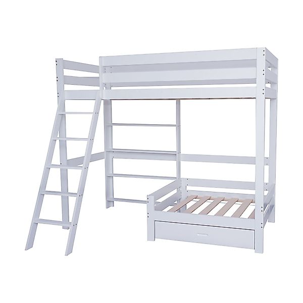 SOFTWEARY Hochbett mit Lattenrost, Einzelsofa, Schubladen, günstig online kaufen