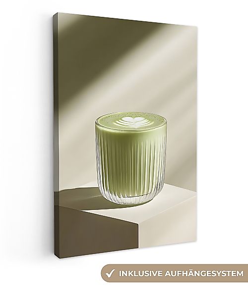 OneMillionCanvasses® Leinwandbild Matcha - Glas - günstig online kaufen