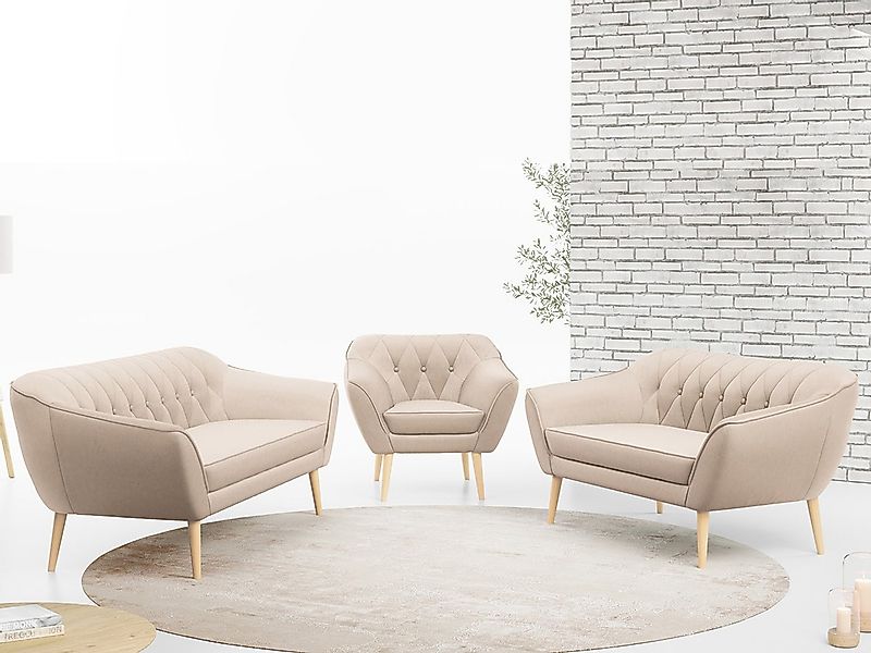 MKS MÖBEL Sofa PIRS 3 2 1, Set, Zwei Sofas, T30-Schaum, Moderne Sofa Set, S günstig online kaufen