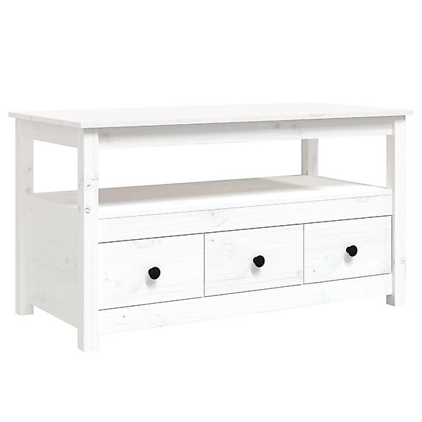 vidaXL Couchtisch Weiß 102x49x55 cm Massivholz Kiefer 820932 günstig online kaufen