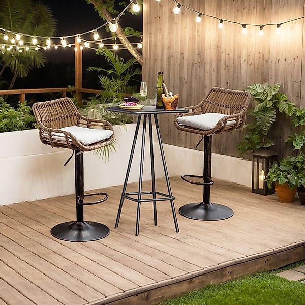 LVHOM Barhocker Rattan 360° drehbar Bistrostuhl/Barstuhl/Drehstuhl/Besucher günstig online kaufen