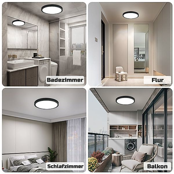 ZMH LED Deckenleuchte ∅22cm IP44 Spritzwassergeschützt günstig online kaufen