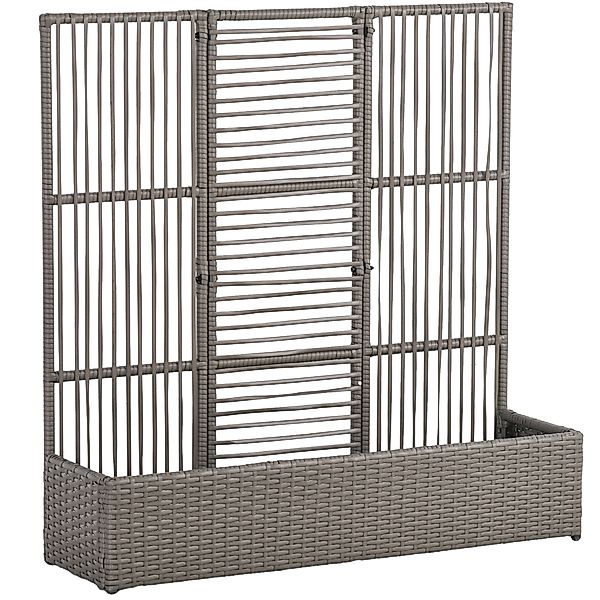 Outsunny Hochbeet mit Rankgitter in Rattan-Optik Pflanzkasten mit Rankhilfe günstig online kaufen