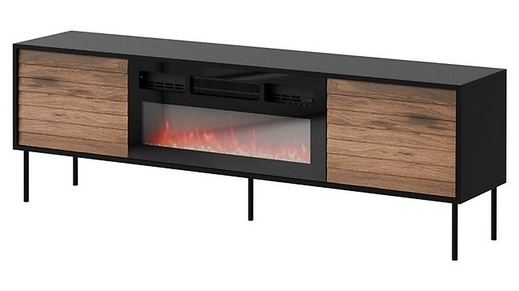 MIRJAN24 TV-Schrank Cortina 180 mit Elektrische Kamin (mit zwei Drehtüren) günstig online kaufen