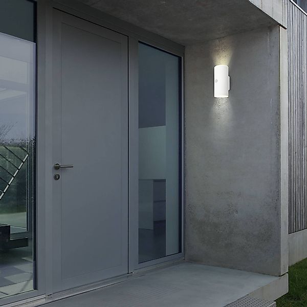 LED-Akku-Außenwandleuchte, weiß, Sensor, up/down günstig online kaufen