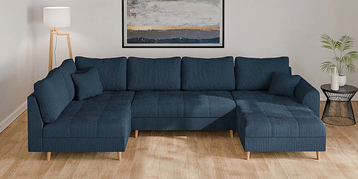 Home affaire Wohnlandschaft "CHARRE U-Form mit Ottomane, Maße B/T/H: 310/16 günstig online kaufen