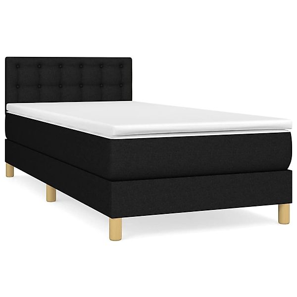 vidaXL Boxspringbett mit Matratze Schwarz 90x200 cm Stoff1389655 günstig online kaufen