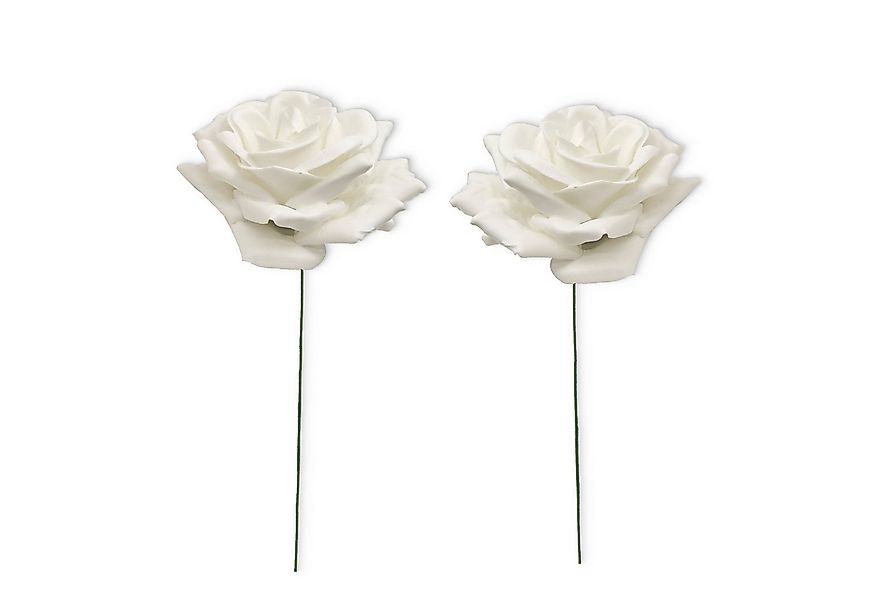 matches21 HOME & HOBBY Bastelnaturmaterial Große Wachs-Blüten Textil-Rosen günstig online kaufen