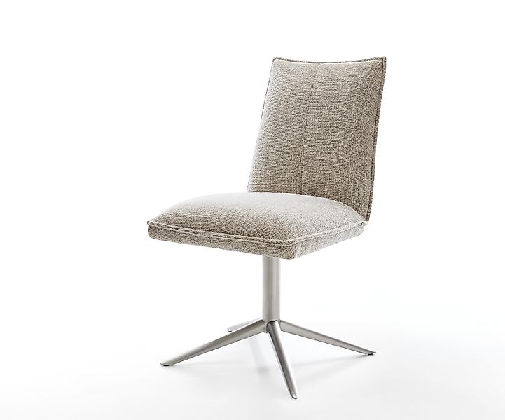 Drehstuhl Lelio-Flex Webstoff Soft Beige Fußkreuz Edelstahl 360° drehbar Wi günstig online kaufen