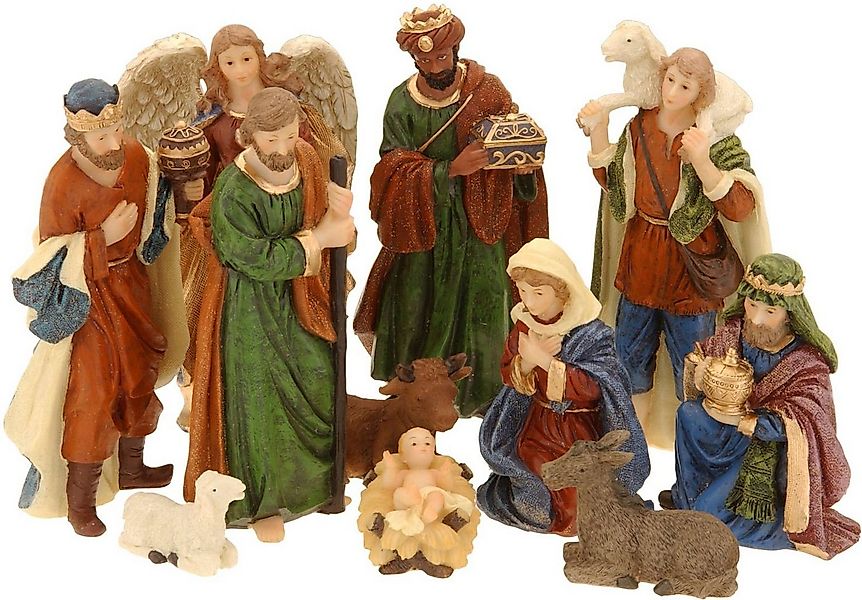 Spetebo Krippe Weihnachts Krippenfiguren klein 11-teiliges Set (11-tlg), Kr günstig online kaufen