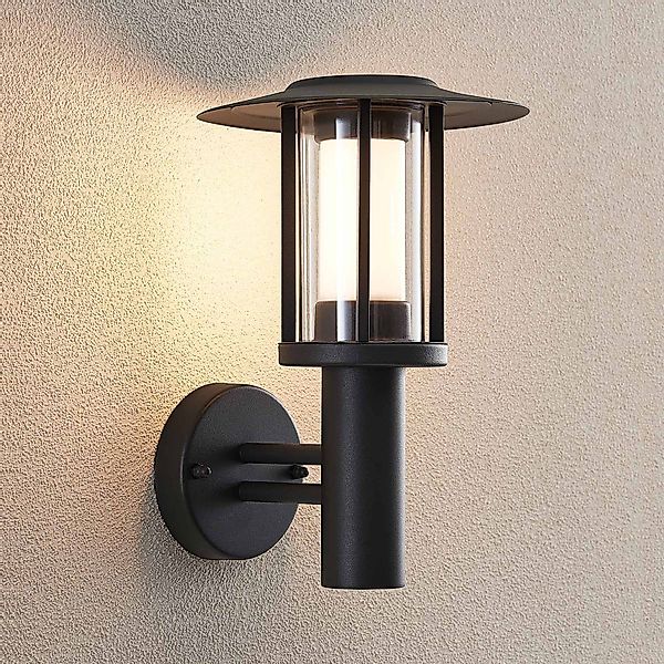 Lindby LED-Außenwandlampe Gregory, dunkelgrau, Metall, IP44 günstig online kaufen