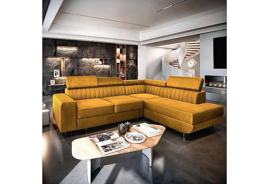 Masseno Ecksofa NOLA mit Schlaffunktion L-Form, Sofa mit Bettkasten günstig online kaufen