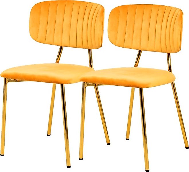 Kayoom Polsterstuhl »Stuhl Giselle 125 2er-Set, pflegeleichter Samtbezug« ( günstig online kaufen
