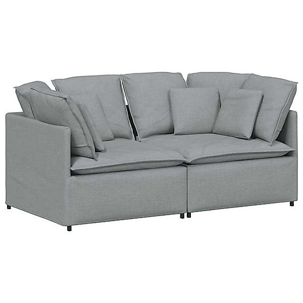 vidaXL Sofa Modulares Sofa mit Kissen Stoff Hellgrau günstig online kaufen