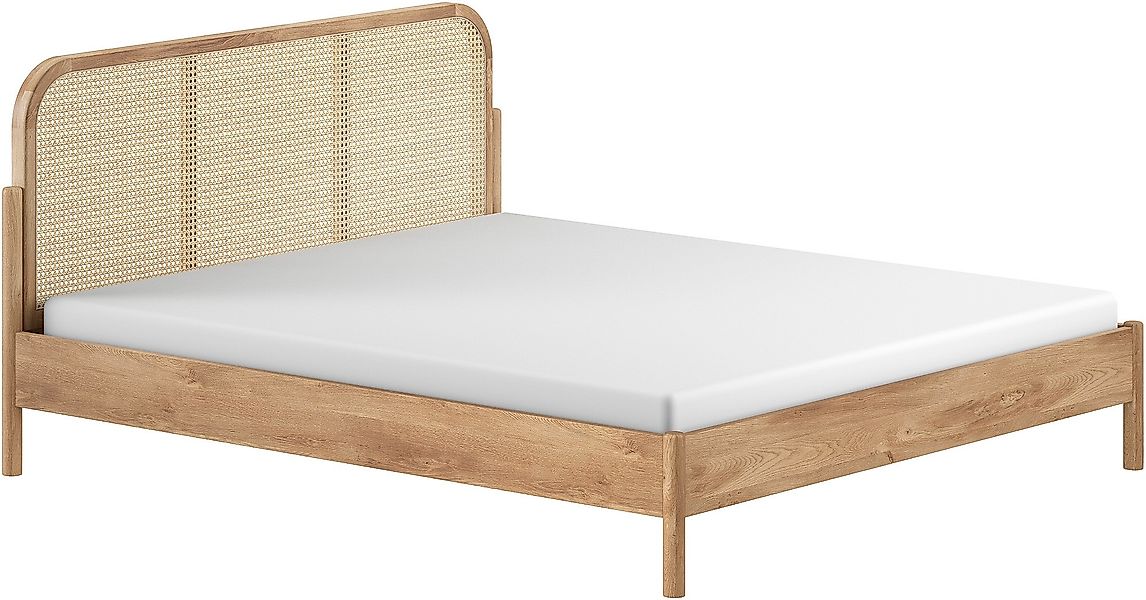 Home affaire Bettgestell »Olive, Bettpfosten Eiche massiv und furnierten Be günstig online kaufen