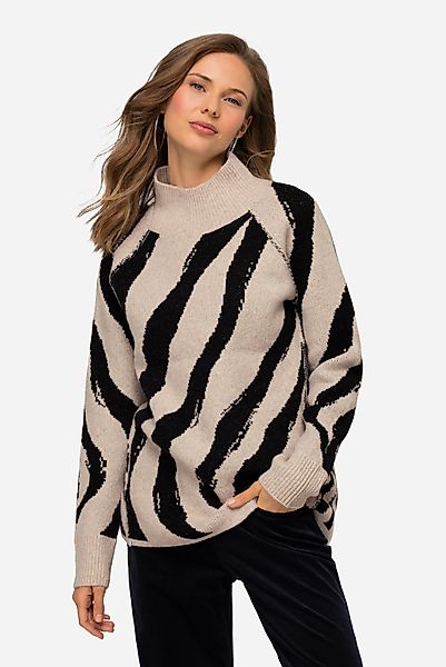Laurasøn Rollkragenpullover Pullover Wellen Muster Wollanteil günstig online kaufen