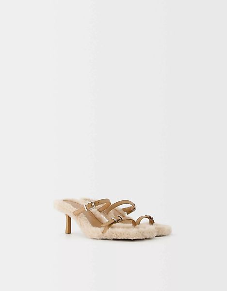 Bershka Absatzsandalen Im Mules-Stil Mit Kunstfell Damen 35 Camel günstig online kaufen