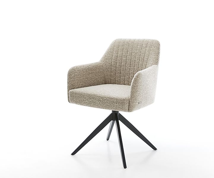 Drehstuhl Greg-Flex Webstoff Soft Beige Kreuzgestell breit Schwarz 360° dre günstig online kaufen