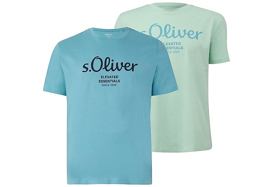 s.Oliver T-Shirt Big Size (2-tlg) Rundhals, kurzarm, Logo-Aufdruck günstig online kaufen