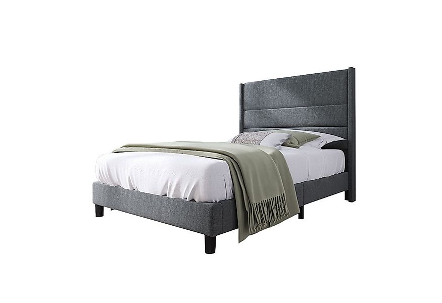 Flieks Polsterbett, Holzbett Einzelbett mit Lattenrost Leinen 90x200cm günstig online kaufen