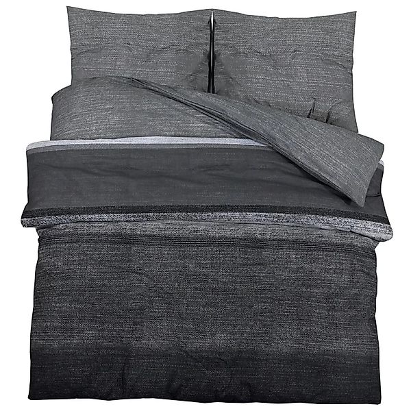 vidaXL Bettwäsche-Set Dunkelgrau 220x240 cm Baumwolle 136482 günstig online kaufen