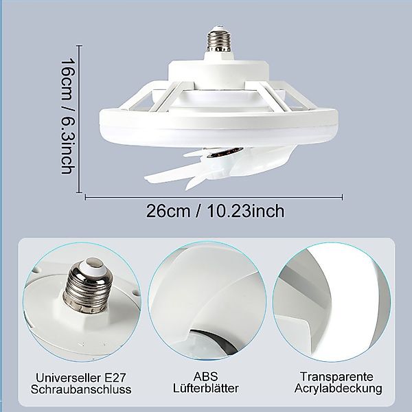 JOYOLEDER Deckenventilator LED Decken Ventilator Leuchte günstig online kaufen