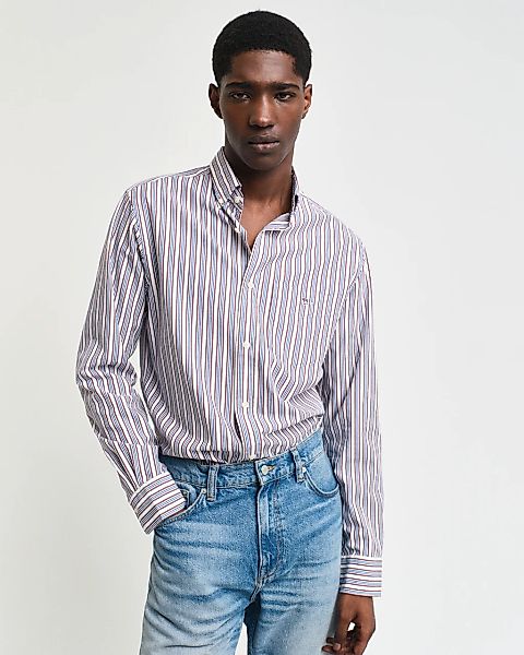 Gant Langarmhemd "REG POPLIN STRIPE SHIRT" Regular Fit Popeline Hemd mit St günstig online kaufen