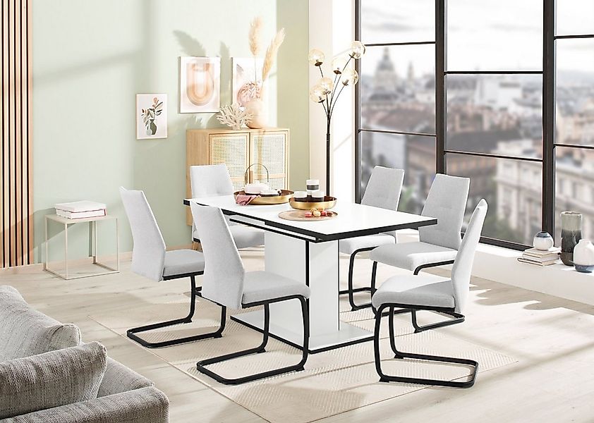 HELA Essgruppe Ariana, Esstisch mit 6 Stühlen, ausziehbarer Küchentisch, (S günstig online kaufen