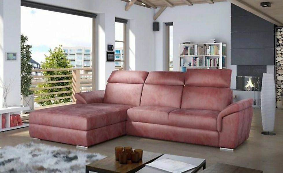 JVmoebel Ecksofa Graues L-Form Sofa Mit Bettfunktion Luxus Designer Ecksofa günstig online kaufen