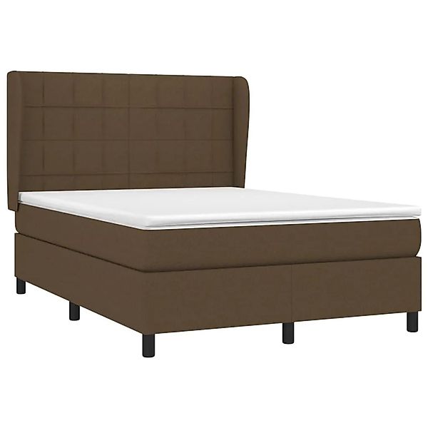 vidaXL Boxspringbett mit Matratze Dunkelbraun 140x200 cm Stoff 3127968 günstig online kaufen