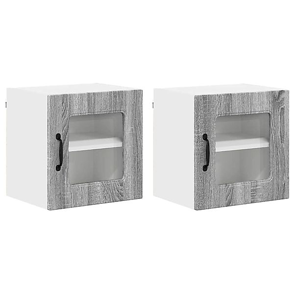 vidaXL Küchenwandschrank mit Regal 2 Stk Graues Sonoma 40 x 31 x 40 cm 8844 günstig online kaufen