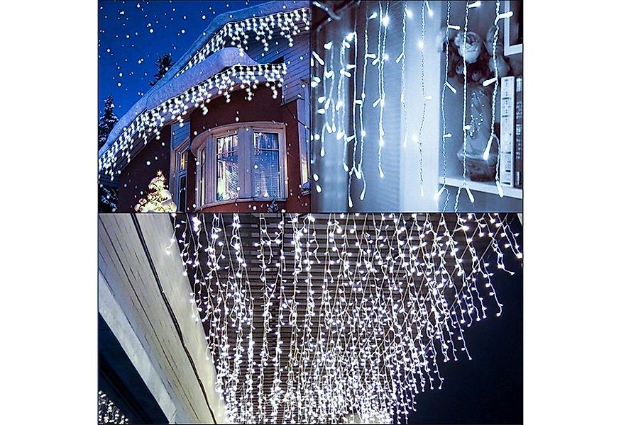 Clanmacy LED-Lichterkette LED Eisregen Eiszapfen Lichterkette Schneefall We günstig online kaufen