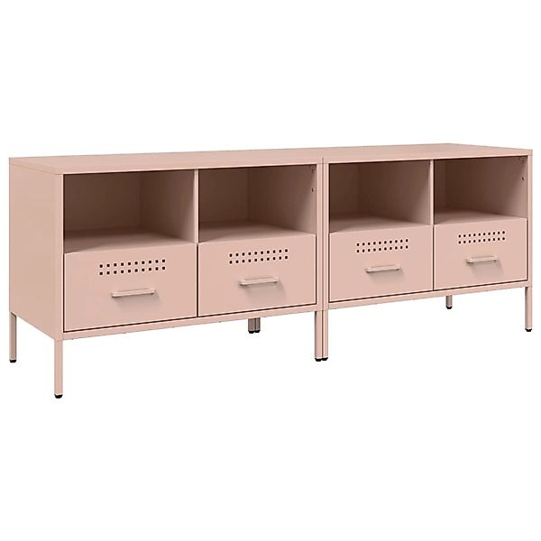 vidaXL TV-Schränke 2 Stk Rosa 68x39x50,5 cm Stahl 843045 günstig online kaufen
