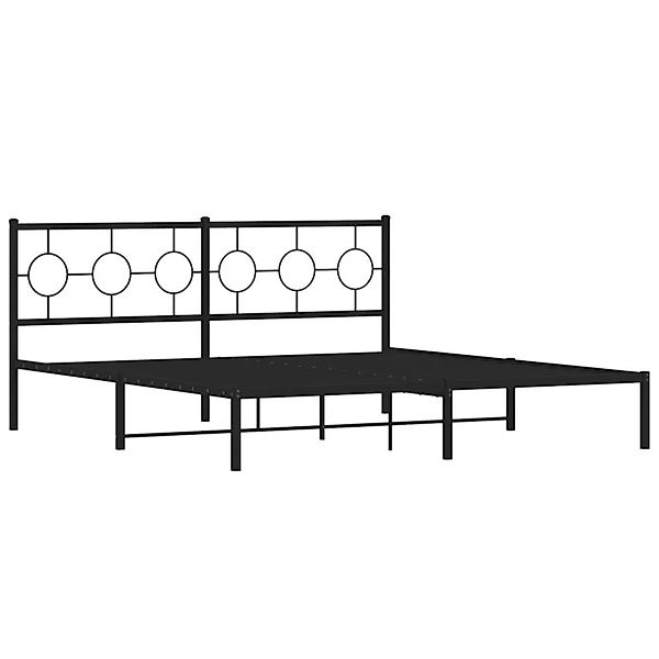 vidaXL Bettgestell mit Kopfteil Metall Schwarz 183x213 cm 376231 günstig online kaufen