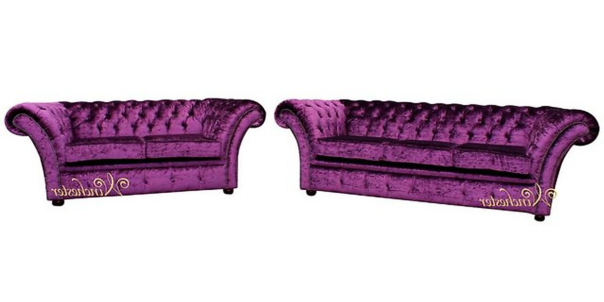 Xlmoebel Sofa Chesterfield Polstermöbel Set aus Leder, bestehend aus einem günstig online kaufen