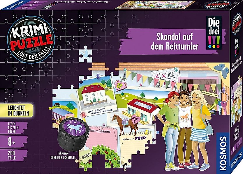 Kosmos Puzzle Krimipuzzle Die drei !!! Skandal auf dem Reitturnier, 200 Puz günstig online kaufen