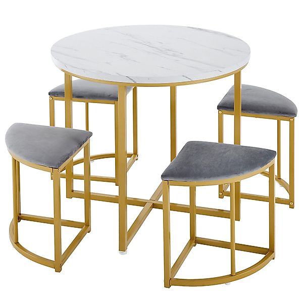 OKWISH Essgruppe Esszimmertisch-Set, (mit Esstisch, 4 günstig online kaufen