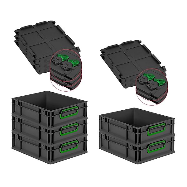 PROREGAL SuperSparSet 5x Eurobox Nextgen Color Mit Scharnierdeckel HxBxT 12 günstig online kaufen