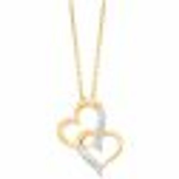 Anhänger mit Kette 925/- Sterling Silber rhodiniert/vergoldet Herz 13 Zirko günstig online kaufen