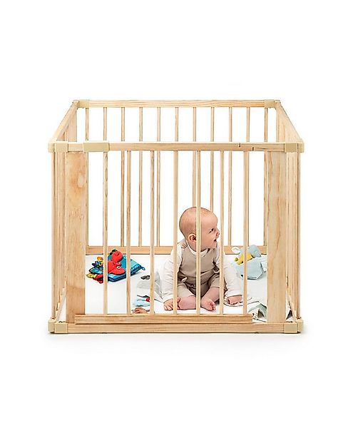 dibea Laufgitter Baby-Laufstall, Holz-Laufgitter (4-tlg), mit Tür, Höhe 68 günstig online kaufen