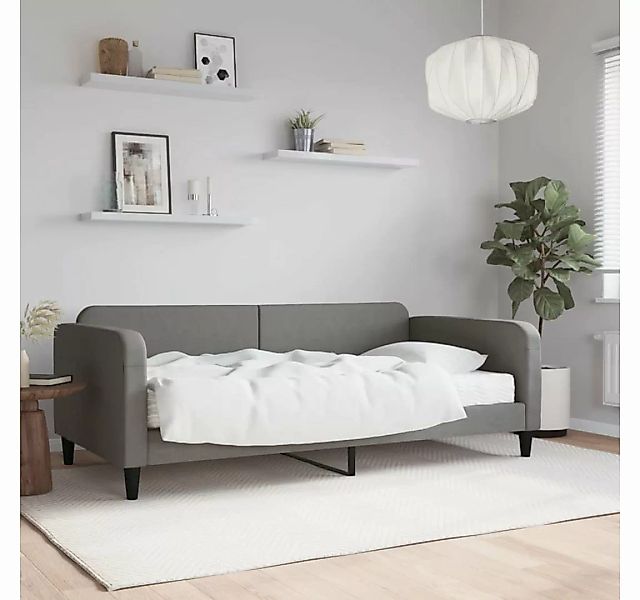 furnicato Bett Tagesbett mit Matratze Dunkelgrau 100x200 cm Stoff günstig online kaufen
