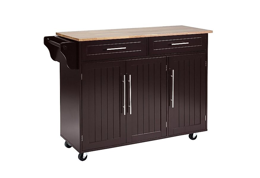 COSTWAY Küchenwagen, mit Arbeitsplatte, Schubladen & verstellbaren Regalen günstig online kaufen