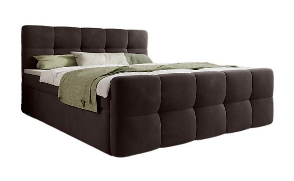 Luxusbetten24 Boxspringbett Cozy Samt, inklusive PU-Schaum Topper günstig online kaufen