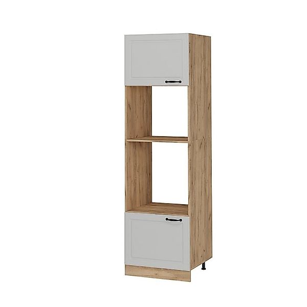 Vicco Mikrowellenumbauschrank R-Line, Weiß Landhaus/Goldkraft Eiche, günstig online kaufen