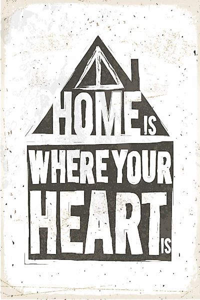 queence Metallbild "Heart" Schriftzug  Schriftzüge  Sprüche  Sprüche & Text günstig online kaufen