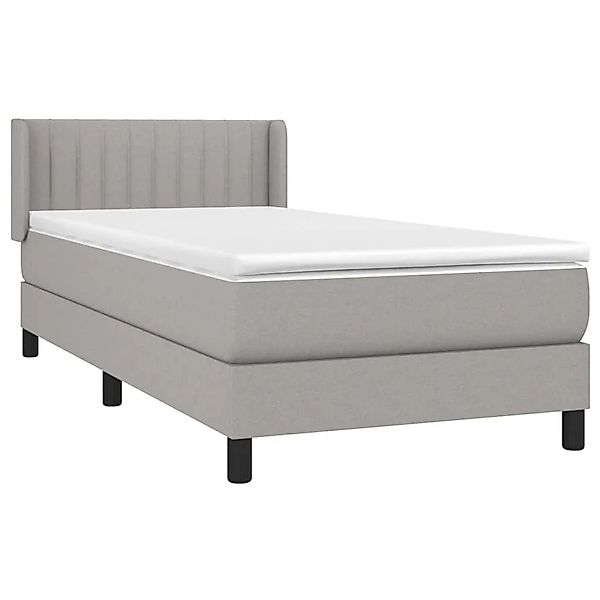 vidaXL Boxspringbett mit Matratze Hellgrau 100x200 cm Stoff 3129849 günstig online kaufen