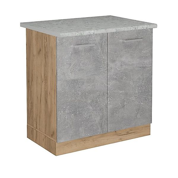 Vicco Spülenunterschrank R-Line, Beton/Goldkraft Eiche, 80 cm AP Marmor günstig online kaufen