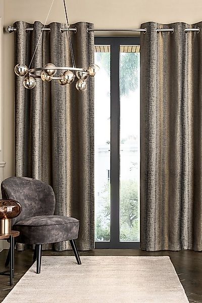 Next Vorhang Gefütterte Ösenvorhänge mit Metallic-Streifen (2 St) günstig online kaufen