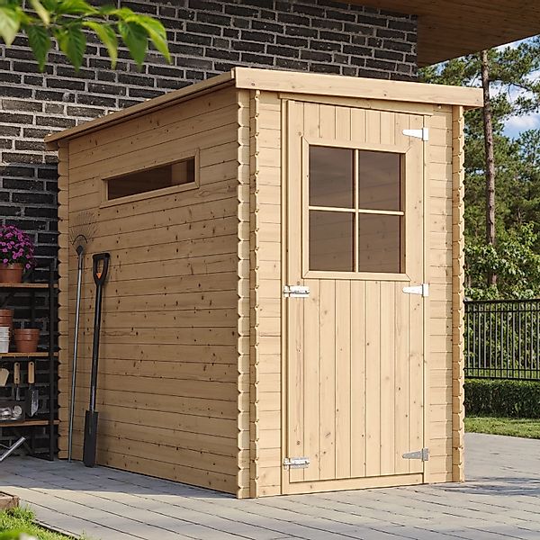 TIMBELA Gartenhaus Holz M306+M306G 2,63 m² mit 2 Fenstern und mit Boden günstig online kaufen